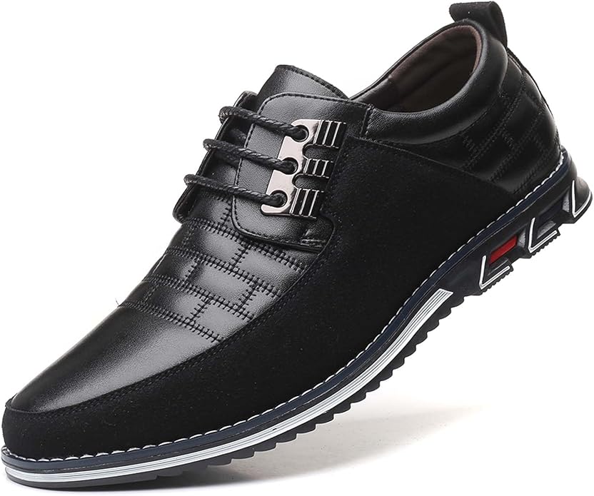 Mens Dress Shoes Casual Business Oxford Derby Orthopedic Leather Shoes Simple Lace-up Walk Loafers Flats Shoes for Men gallery image