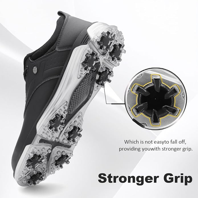 ULTIANT Mens Golf Shoes Waterproof Fixed Spikeless Sole Comfortable Outdoor Sport Shoes gallery image